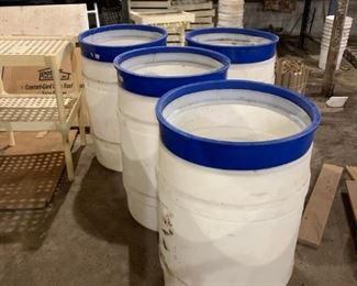 Large plastic barrels