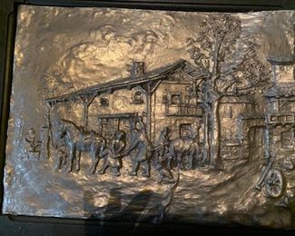 Pewter relief artwork