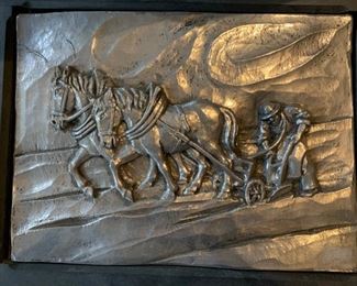 Pewter relief artwork