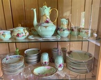 Hand painted china and dresser set