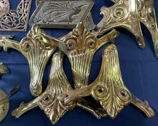 Brass architectural hardware and decorative elements