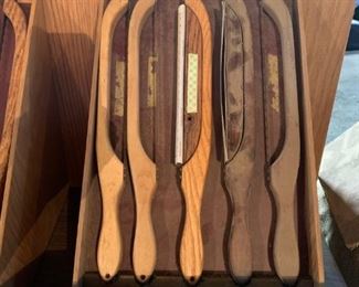 George Dege's handmade knives - various woods