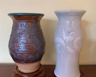 Handmade Signed Ceramic Vases