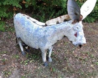 Metal Donkey Yard Sculpture