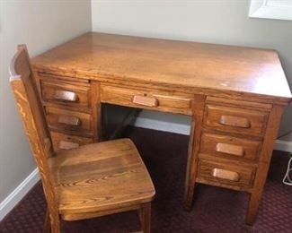 Vintage Solid Oak Desk Chair