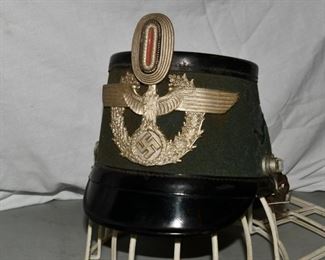 WWII, Nazi Police Shako, Recent sale online was for $1000, few wool losses 