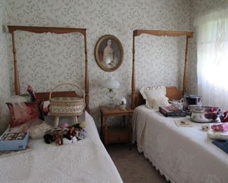 Girls twin beds by Pennsylvania House and nightstand