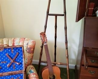 Guitar and Bamboo Easel