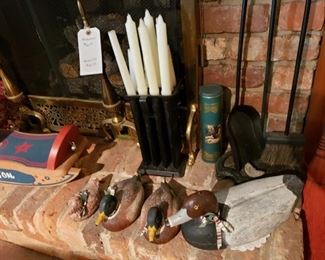 Ducks, Fireplace stuff, candle thing