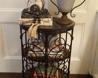 Open wood and iron table