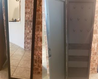 full length mirror opens to a jewelry organizer 
