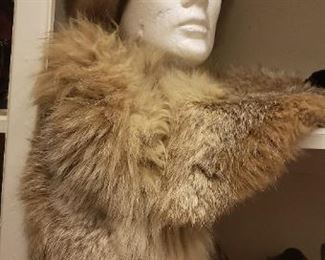 vintage fur wrap and hat