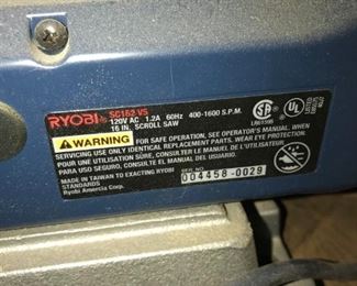 RYOBI SC162 VS 16" SCROLL SAW - BUY IT NOW $50