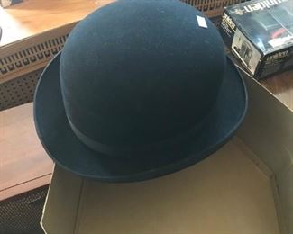 DOBBS FELT ENGLISH BOWLER FELT HAT WITH BOX - BUY IT NOW $40