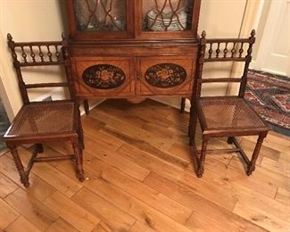 Four Louis French chairs with cane and hand carving...1890s
