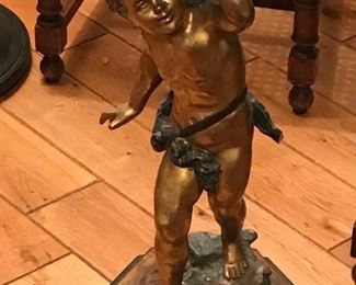 Italian polychrome cherub table.  Hand carved wood...1930s