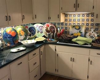 This kitchen is filled with top quality, name brand & vintage decor and serving pieces.