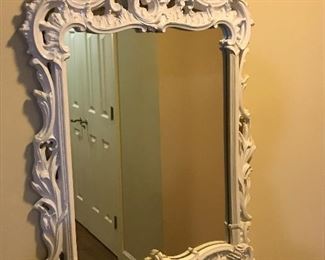 Vintage painted wood Louis mirror