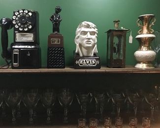 Vintage liquor bottles!
Really, a pay phone!
And yes y’all...that’s King with liquor in him.  🤣