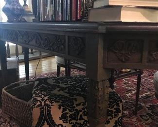 Hand carves Italian console with a stunning patina.