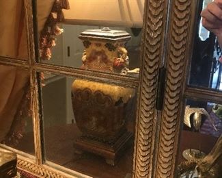 Stunning Victorian paned room screen with original tapestry fabric!