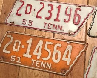 1950s Tennessee license plates