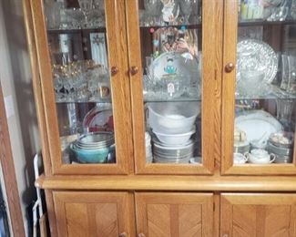Large Oak China Cabinet
