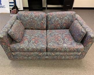 Blue floral loveseat