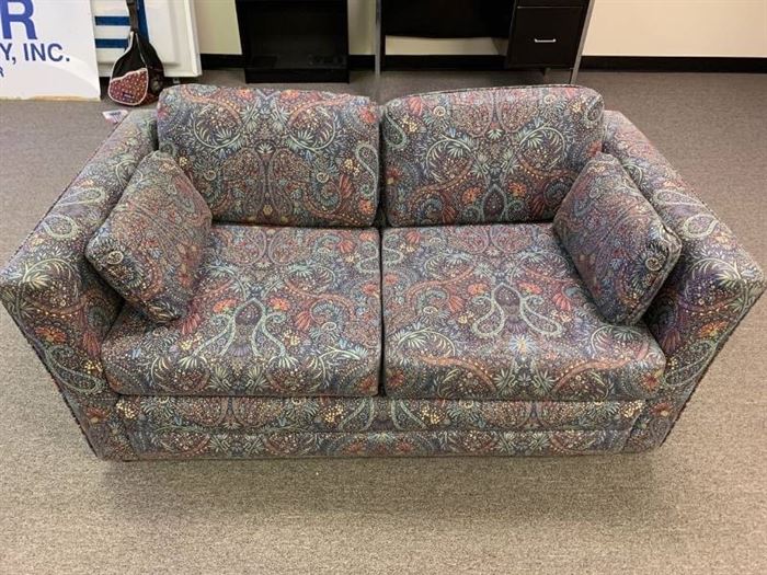 Blue floral loveseat
