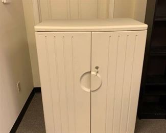 Storage container with key Rubbermaid approximately 4 foot high 3 foot wide and 2 feet deep