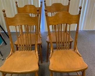 Set of four oak chairs