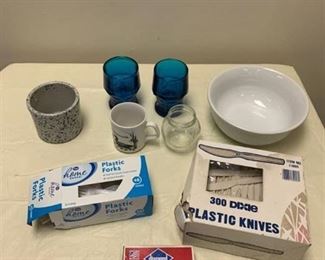 Assorted kitchen items, cutlery and matches