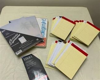 Assorted professional laser paper, college ruled paper and small writing pads