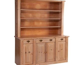 Lot 104 Neoclassical Style Pine Hutch Cabinet