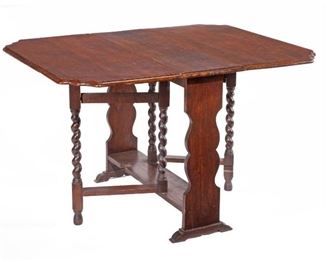 Lot 113 William Mary Style Drop Leaf Table