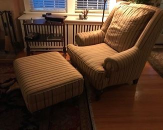 another upholstered chair with ottoman