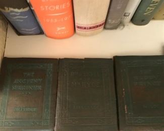 Set of little green books, very old