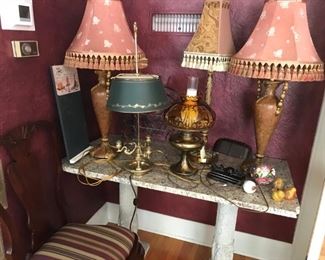 many many lamps at this sale