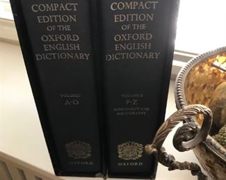 Compact Edition of the Oxford English Dictionary in a box with a drawer with a magnifying glass inside