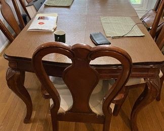Table & 6 Chairs With 2 Leaves (not in table).