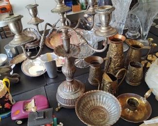 Lots of Vintage Glassware and Metal Ware