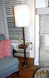 Brass and glass lamp table