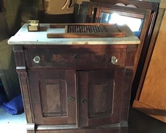 Victorian Eastlake Marble Top Wash Stand 