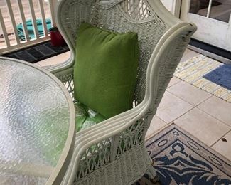 White wicker chairs