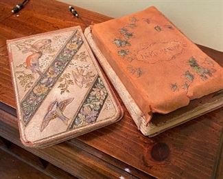 Antique leatherback notebooks and memoriams