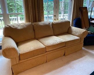 Neutral upholstered sofa