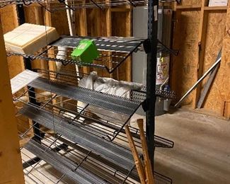 wheeled wire storage shelving unit