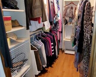 Closet full of nice women's clothing and accessories. Size Med - XL. Shoes mostly 9. Lots of Chico's