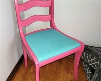 Pink painted chair