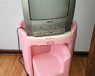 Child's desk. TV/DVD player